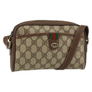 GUCCI GG Supreme Web Sherry Line Shoulder Bag PVC Beige 156 02 089 Auth 154429-1