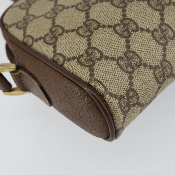 GUCCI GG Supreme Web Sherry Line Shoulder Bag PVC Beige 156 02 089 Auth 154429