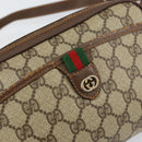 GUCCI GG Supreme Web Sherry Line Shoulder Bag PVC Beige 156 02 089 Auth 154429-14