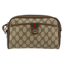GUCCI GG Supreme Web Sherry Line Shoulder Bag PVC Beige 156 02 089 Auth 154429-2