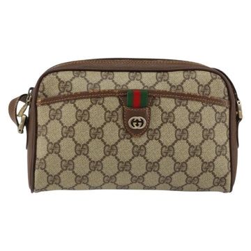 GUCCI GG Supreme Web Sherry Line Shoulder Bag PVC Beige 156 02 089 Auth 154429 - 0