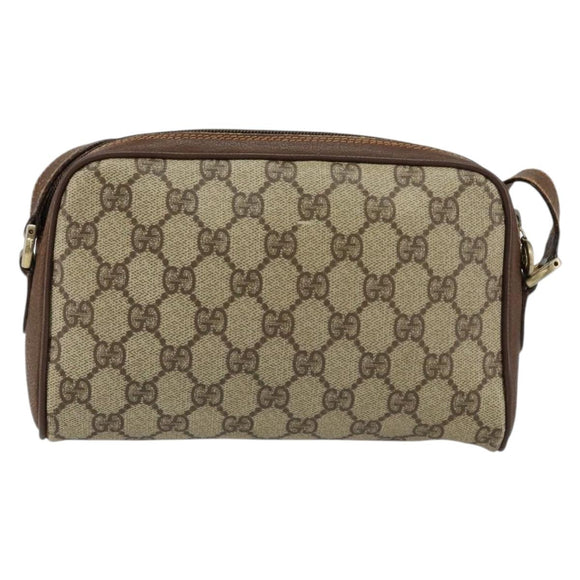 GUCCI GG Supreme Web Sherry Line Shoulder Bag PVC Beige 156 02 089 Auth 154429