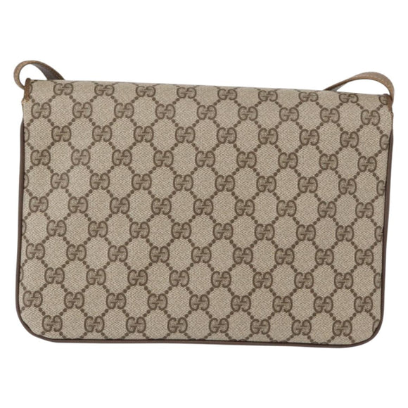 GUCCI GG Supreme Shoulder Bag PVC Beige Gold 904 02 025 Auth 154431