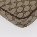 GUCCI GG Supreme Clutch Bag PVC Leather Beige Gold Auth 154432-12