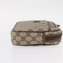 GUCCI GG Supreme Clutch Bag PVC Leather Beige Gold Auth 154432-4