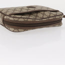 GUCCI GG Supreme Clutch Bag PVC Leather Beige Gold Auth 154432-6