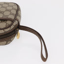 GUCCI GG Supreme Clutch Bag PVC Leather Beige Gold Auth 154432-7
