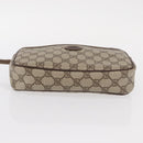GUCCI GG Supreme Clutch Bag PVC Leather Beige Gold Auth 154432-8