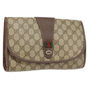 GUCCI GG Supreme Web Sherry Line Bag PVC Beige Gold 156 01 030 Auth 154433-1