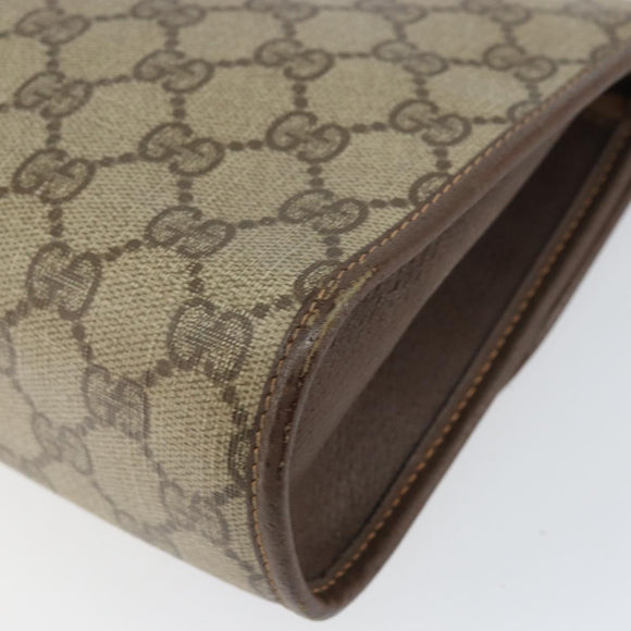 GUCCI GG Supreme Web Sherry Line Bag PVC Beige Gold 156 01 030 Auth 154433