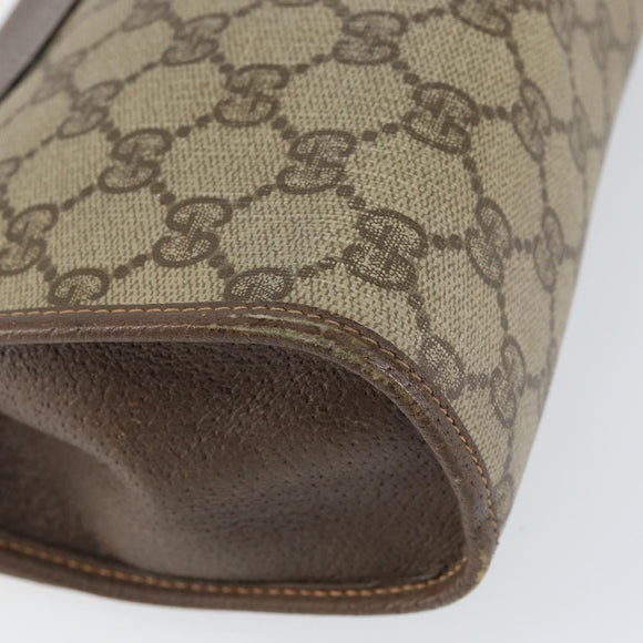 GUCCI GG Supreme Web Sherry Line Bag PVC Beige Gold 156 01 030 Auth 154433