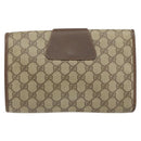 GUCCI GG Supreme Web Sherry Line Bag PVC Beige Gold 156 01 030 Auth 154433-3