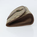 GUCCI GG Supreme Web Sherry Line Bag PVC Beige Gold 156 01 030 Auth 154433-5