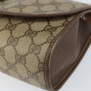 GUCCI GG Supreme Web Sherry Line Bag PVC Beige Gold 156 01 030 Auth 154433-8