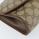 GUCCI GG Supreme Web Sherry Line Bag PVC Beige Gold 156 01 030 Auth 154433-9