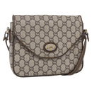 GUCCI GG Plus Supreme Shoulder Bag PVC Beige Gold Auth 154434-1