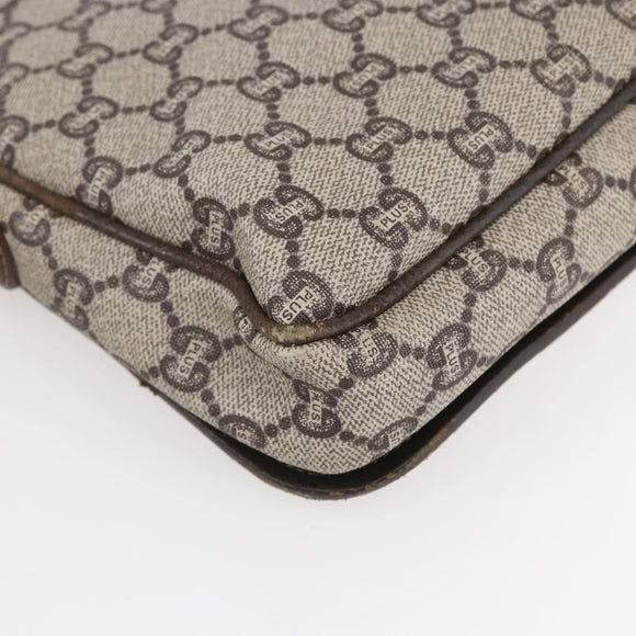 GUCCI GG Plus Supreme Shoulder Bag PVC Beige Gold Auth 154434