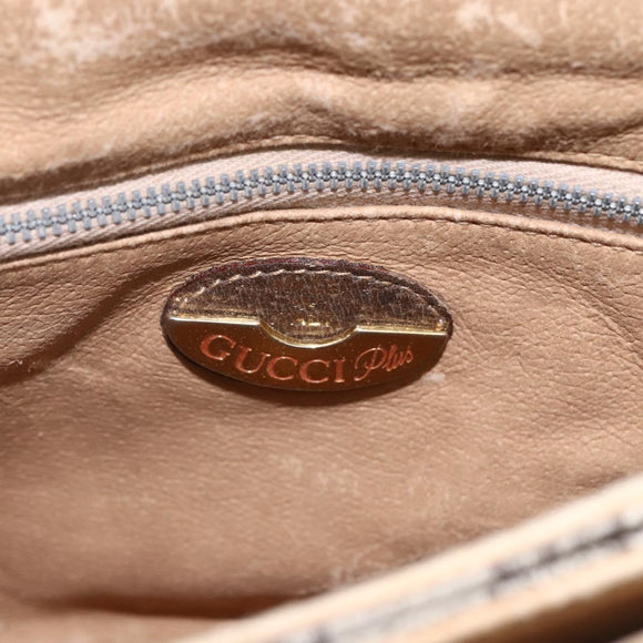 GUCCI GG Plus Supreme Shoulder Bag PVC Beige Gold Auth 154434