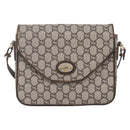 GUCCI GG Plus Supreme Shoulder Bag PVC Beige Gold Auth 154434-2