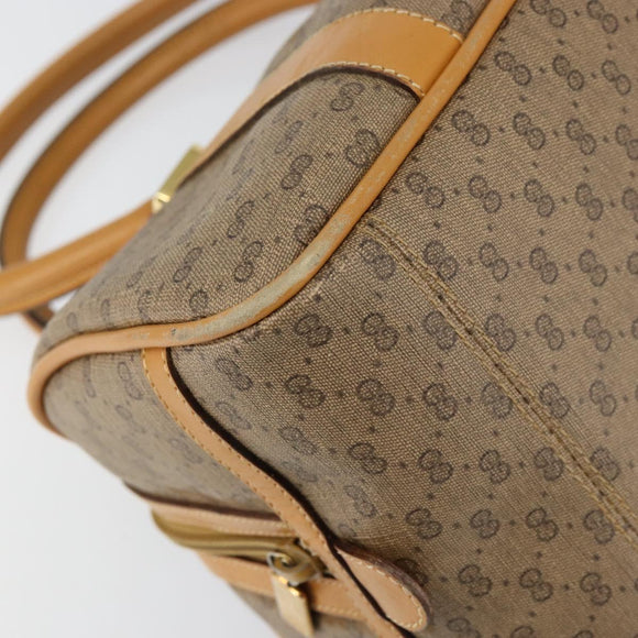 GUCCI Micro GG Supreme Hand Bag PVC Beige Gold 000 58 0040 Auth 154435