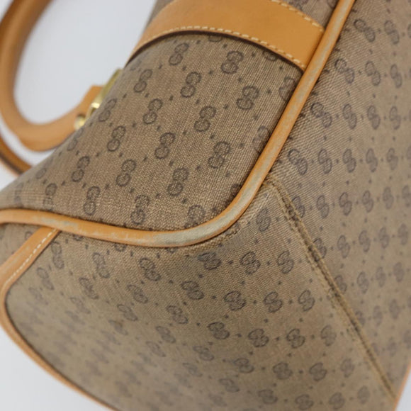 GUCCI Micro GG Supreme Hand Bag PVC Beige Gold 000 58 0040 Auth 154435