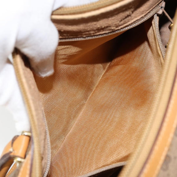 GUCCI Micro GG Supreme Hand Bag PVC Beige Gold 000 58 0040 Auth 154435