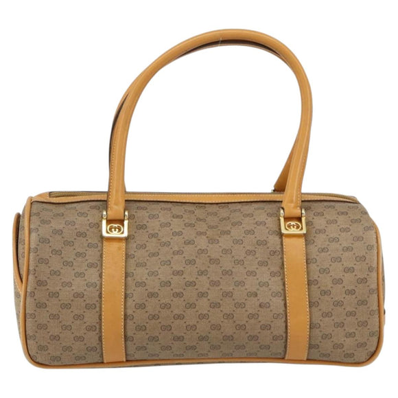 GUCCI Micro GG Supreme Hand Bag PVC Beige Gold 000 58 0040 Auth 154435