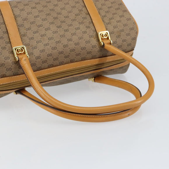 GUCCI Micro GG Supreme Hand Bag PVC Beige Gold 000 58 0040 Auth 154435