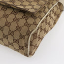 GUCCI GG Canvas Shoulder Bag Beige Silver 146236 Auth 154436-9
