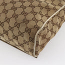 GUCCI GG Canvas Shoulder Bag Beige Silver 146236 Auth 154436-15