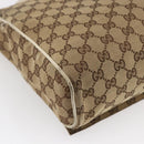 GUCCI GG Canvas Shoulder Bag Beige Silver 146236 Auth 154436-16