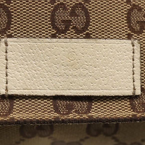 GUCCI GG Canvas Shoulder Bag Beige Silver 146236 Auth 154436