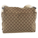 GUCCI GG Canvas Shoulder Bag Beige Silver 146236 Auth 154436-2