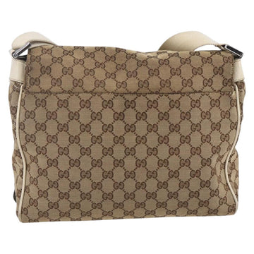 GUCCI GG Canvas Shoulder Bag Beige Silver 146236 Auth 154436 - 0