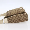 GUCCI GG Canvas Shoulder Bag Beige Silver 146236 Auth 154436-3