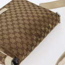 GUCCI GG Canvas Shoulder Bag Beige Silver 146236 Auth 154436-6