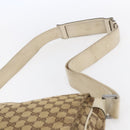 GUCCI GG Canvas Shoulder Bag Beige Silver 146236 Auth 154436-8