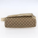 GUCCI GG Canvas Shoulder Bag Beige Silver 146236 Auth 154436-5