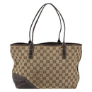 GUCCI GG Canvas Tote Bag Beige Gold 169946 Auth 154437-3
