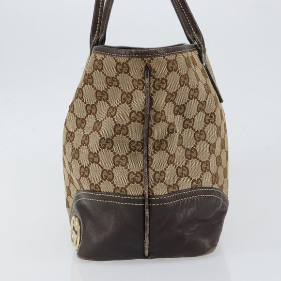 GUCCI GG Canvas Tote Bag Beige Gold 169946 Auth 154437