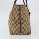 GUCCI GG Canvas Tote Bag Beige Gold 169946 Auth 154437-5