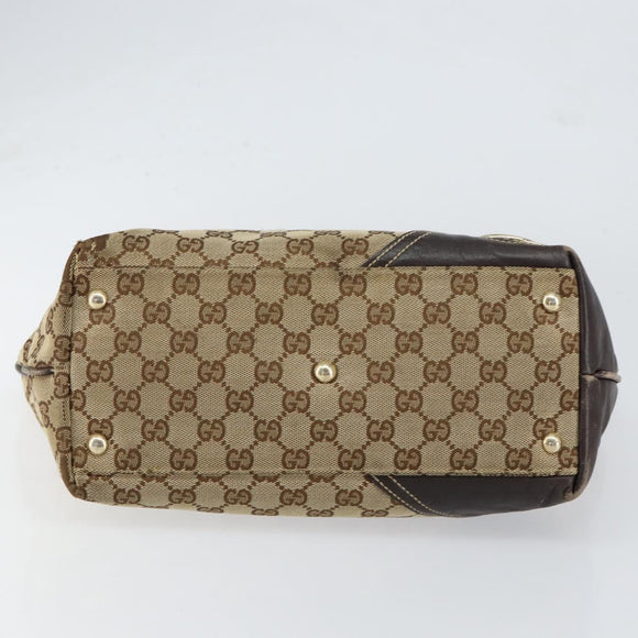 GUCCI GG Canvas Tote Bag Beige Gold 169946 Auth 154437