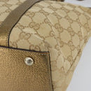 GUCCI GG Canvas Tote Bag Beige Gold 141470 Auth 154438-8