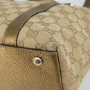 GUCCI GG Canvas Tote Bag Beige Gold 141470 Auth 154438-16