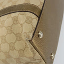 GUCCI GG Canvas Tote Bag Beige Gold 141470 Auth 154438-17