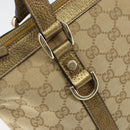 GUCCI GG Canvas Tote Bag Beige Gold 141470 Auth 154438-18
