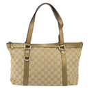 GUCCI GG Canvas Tote Bag Beige Gold 141470 Auth 154438-13