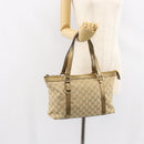 GUCCI GG Canvas Tote Bag Beige Gold 141470 Auth 154438-25