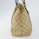 GUCCI GG Canvas Tote Bag Beige Gold 141470 Auth 154438-3