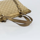 GUCCI GG Canvas Tote Bag Beige Gold 141470 Auth 154438-7